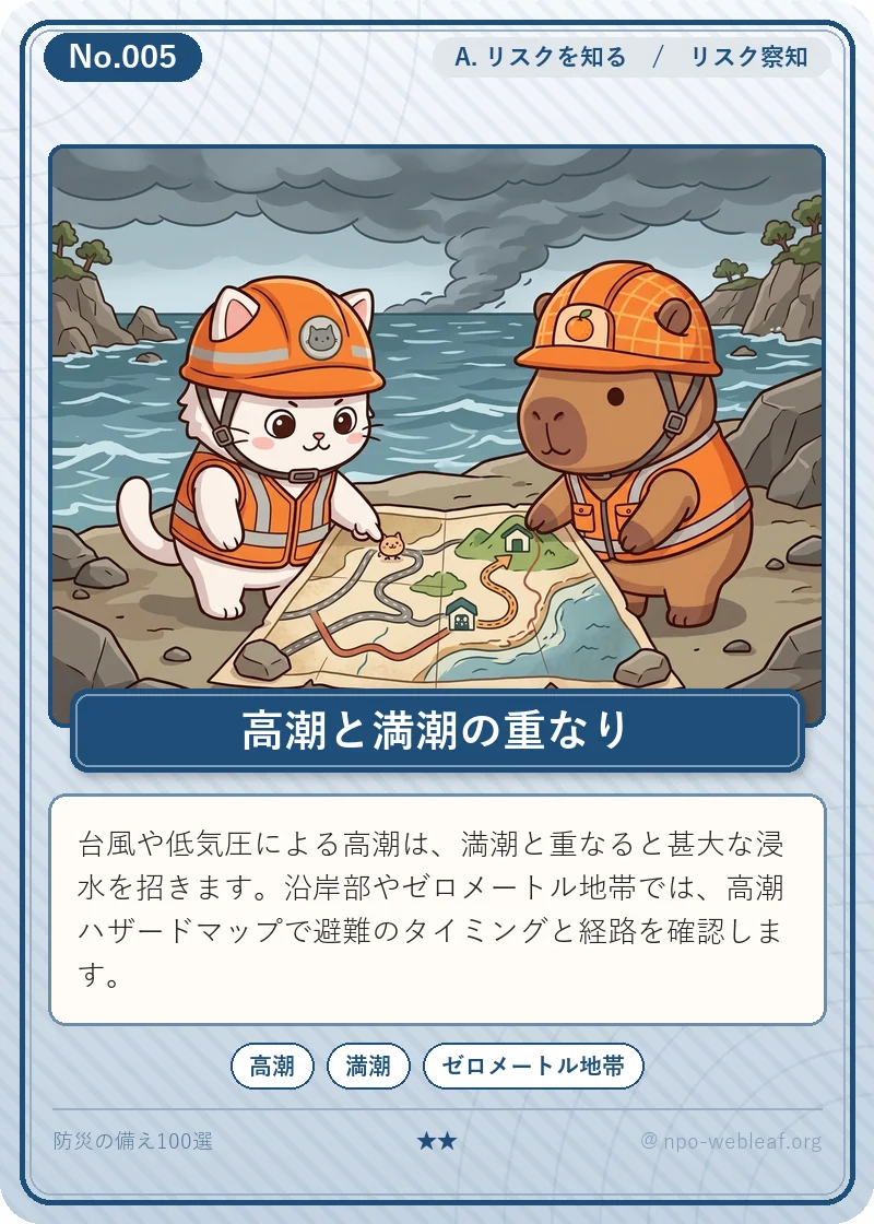 高潮浸水想定区域の確認のイラスト