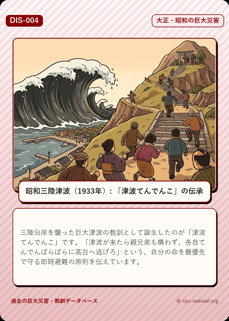 昭和三陸津波（1933年）: 「津波てんでんこ」の伝承のイラスト