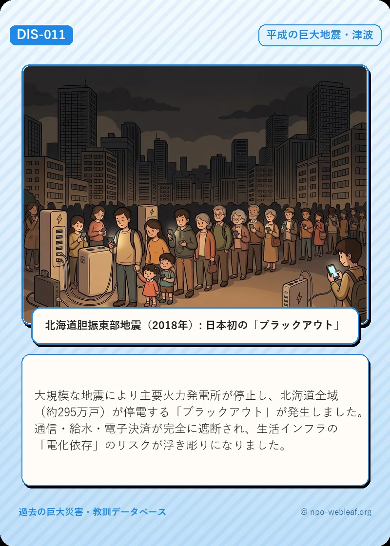 北海道胆振東部地震（2018年）: 日本初の「ブラックアウト」のイラスト
