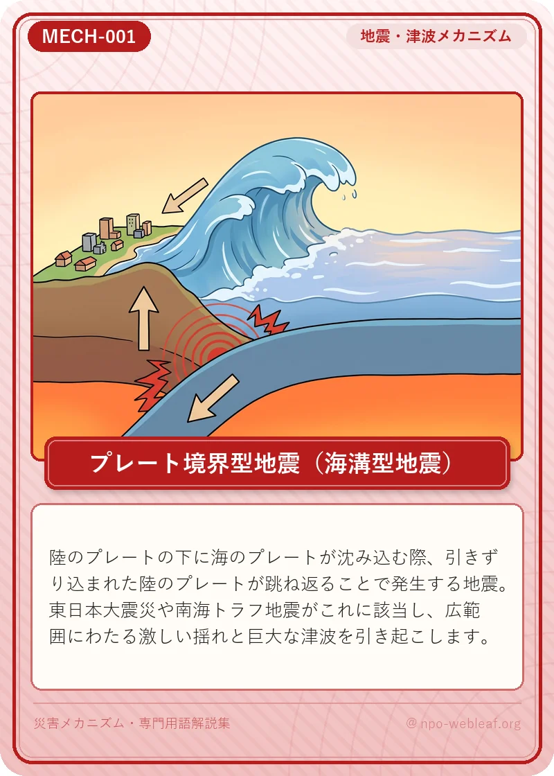 プレート境界型地震（海溝型地震）の図解